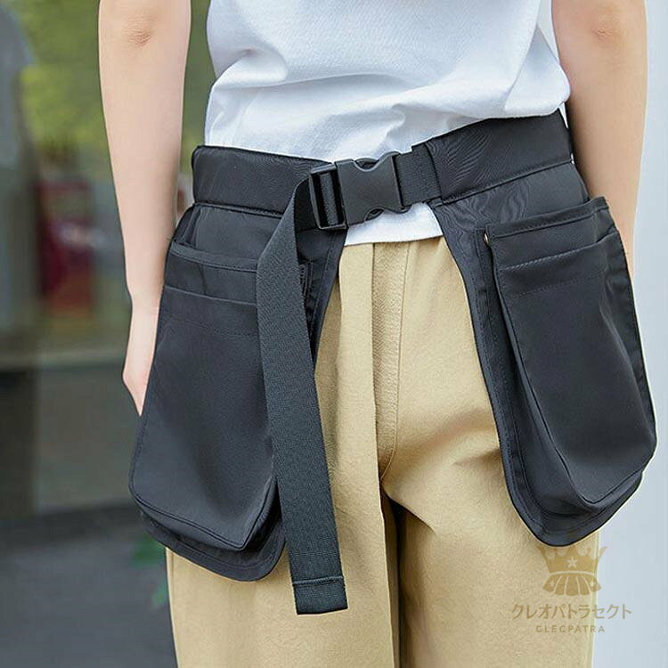 クレオパトラセレクトの【クーポンで10％オフ】撥水 ウエストポーチ ツールエプロンバック 送料無料 レディース メンズ メンズ 多機能 美容師 ツールエプロン スタイリストエプロン ウエストバッグ｜アングル3