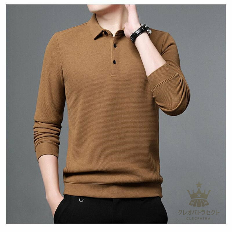 【クーポンで10％オフ】ポロシャツ メンズ 長袖ポロシャツ 無地 裹起毛 ボア 厚手 ビジネス Tシャツ トップス 紳士服 ゴルフウェア 秋冬 防寒 暖かい 通勤