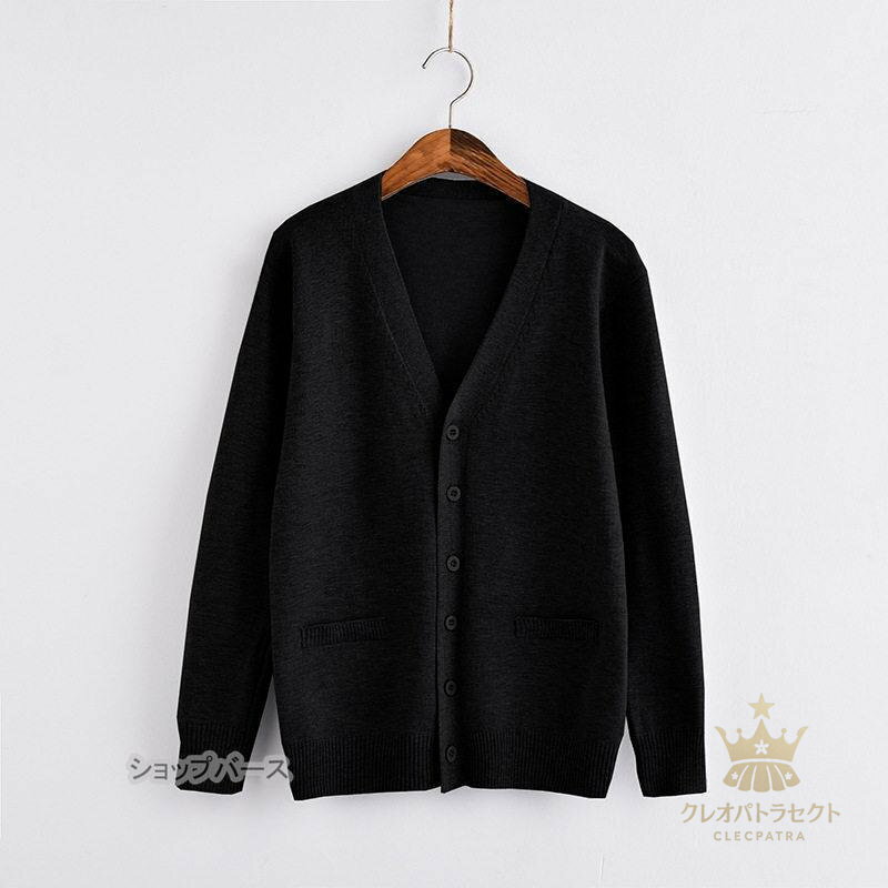 【クーポンで10％オフ】カーディガン レディース 長袖 通学 制服 Vネック 学生 事務服 オフィス 高校 看護師 介護 ポケット付 無地 ショート丈 春 夏 秋 冬 羽織り