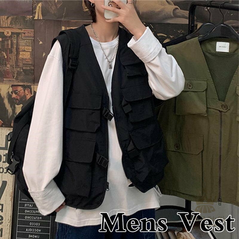 ゴルフベスト メンズ ベスト フィッシングベスト カメラマンベスト マルチポケット ゴルフ 多機能 男女兼用 釣り キャンプ アウトドア 秋 冬 冬服