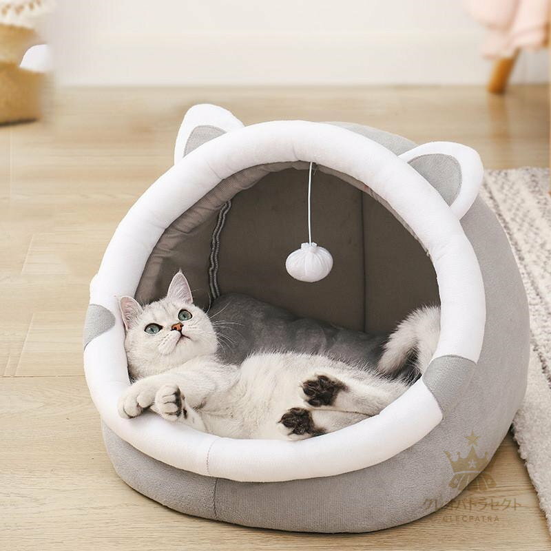猫ハウス ペットベッド ドーム型 犬 猫 ベッド 冬 おしゃれ ハウス 暖かい ふわふわ ネコベッド クッション ペットハウス ベッド