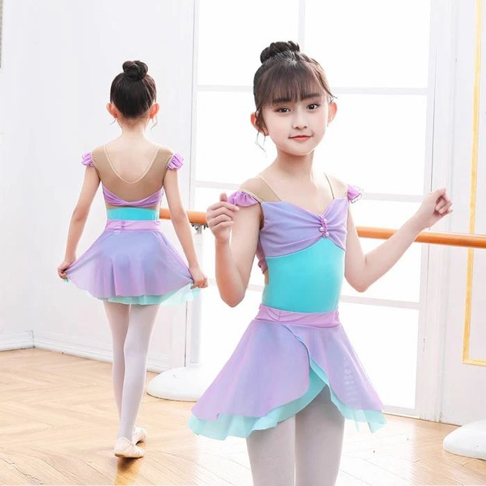 バレエ衣装 子ども ダンスウェア レオタード スカート付き チュール 配色 キッズバレエ バレエレオタード バレエ用品 練功服 ダンスウェア ステージ衣装 発表会 練習着 可愛い ダンス競技 試合選択 ジュニア バレエダンス衣装 レッスン着 大人バレエ 子どもバレエ おしゃれ