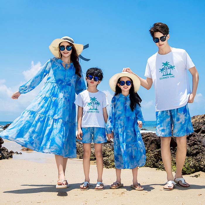 Rakuten - 親子 ペアルック シャツ ペア ワンピース 半袖シャツ 夏服 親子コーデ 親子ペアtシャツ 半袖 コーデ 夏 上下2点セット 家族 親子お揃い シフォン 大人 子供 お揃い 3人 親子 おそろい プレゼント 男の子 可愛い 女の子 母の日 父の日 旅行 ハワイ風 花柄 家族写真