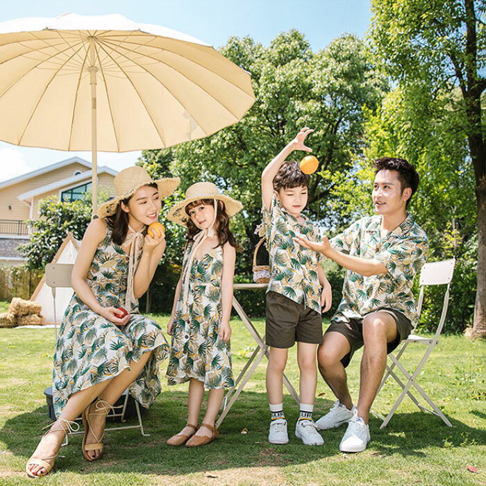 親子ペア 親子コーデ セットアップ Tシャツ 半ズボン キャミソールワンピース 夏服...