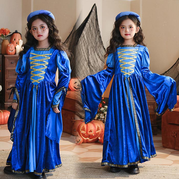 ハロウイン衣装 コスプレ 女の子 コスチューム ワンピース ヘッドバール 魔女 巫女 仮装 子供服 中世期 変身 死神 キッズ服 ウィッチ 小悪魔 可愛い 子ども 修道士 欧米風 誕生日 学園祭 宴会 変装 吸血鬼 中世 ヴァンパイア 学園祭 ジュニア 舞台 ステージ衣装 パーティー 3