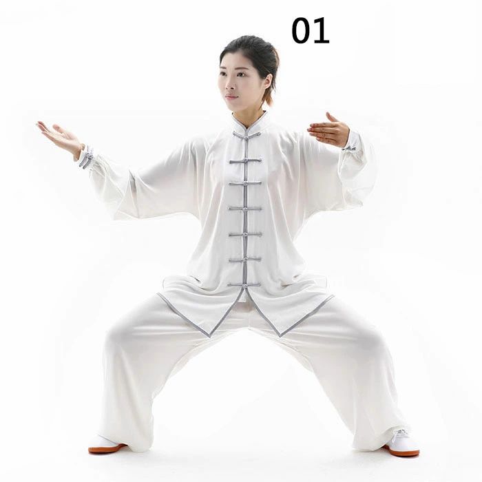 太極拳 服 長袖 上下セット 男女兼用 太極拳ウェア 太極拳服 全7色 配色 太極拳ウ...