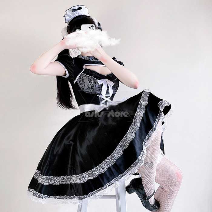 コスプレ衣装 レディース ワンピース メイド服 ゴスロリ ロリータ メイド ウェイトレス 可愛い ハロウイン 仮装 衣装 コスプレ バニーガール コスチューム ロリータワンピ アニメ キュート カチューシャ エプロン レース 花柄 セクシー 男ウケ イベント パーティー 余興 宴会