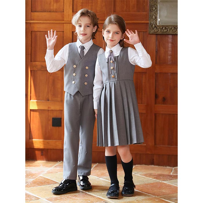 キッズ フォーマルスーツ 子ども服 男の子 女の子 セットアップ シャツ 長袖 ベス...