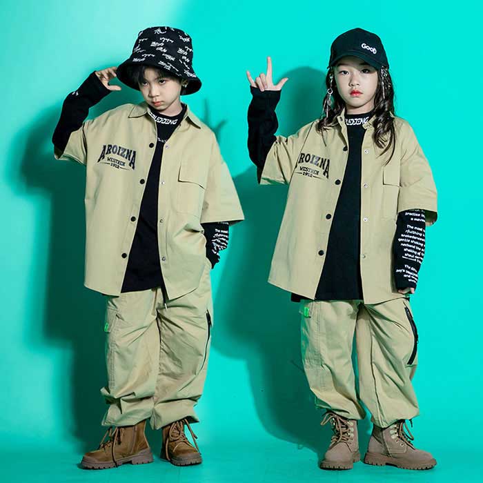 Rakuten - 子供ヒップホップ衣装 キッズ服 ダンス衣装 男女兼用 子ども シャツ 長袖 半袖 パンツ ユニセックス 韓国風 ジャズダンス セットアップ 帽子付き 男の子 女の子 キッズ 子供服 ジュニア服 ステージ衣装 韓国子供 学園祭 文化祭 発表会 パーティー 卒業式 カジュアル110-180cm