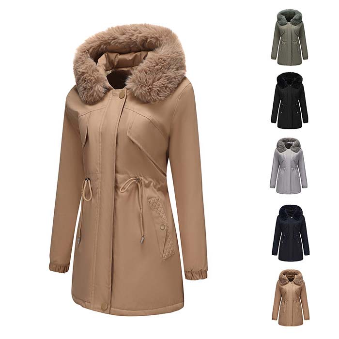 Rakuten - 裏ボアジャケット レディース 中綿 ジャケット 裏ボア ミディアム丈 冬服 コート 厚手 フード付 アウター 中綿コート ボアジャケット 防寒 暖か アウター レディース 裏起毛 暖か 冬コート 防寒対策 防風 着痩せ 厚手 暖かい 大人 シンプル 無地 冬物 20代 30代 40代