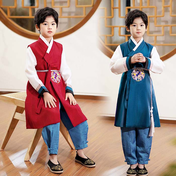 Rakuten - キッズ 韓服 チマチョゴリ 男の子 子供服 コスプレ衣装 韓国 朝鮮民族衣装 長袖 上下セット トップス ベスト パンツ 可愛い 韓国伝統古典舞踊 ダンス衣装 キッズ服 ステージ衣装 学園祭 イベント 文化祭 コスプレ衣装 パーフォマンス 演劇 民族風 舞台衣装 110〜160cm