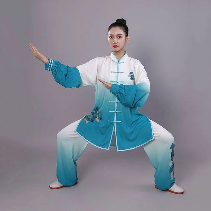 太極拳専用服 男女兼用 太極拳 ウェア 新作 上下セット 太極拳服 グラデーション 春 秋 夏 中華風 太極拳衣装 メンズ レディース カンフー 気功 衣装 朝練 演武服 練習着 長袖太極拳セット 少年〜老年適用 試合選択太極拳 武術 団体服 プリント柄 舞台 ステージ衣装 XS〜3XL