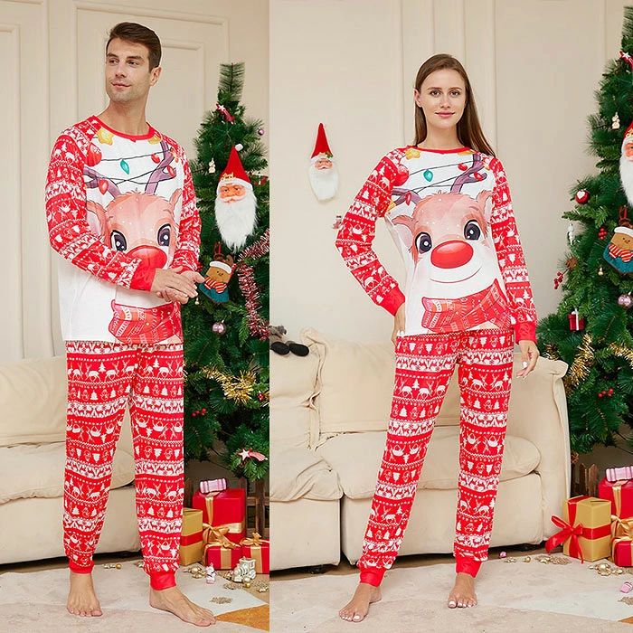 親子ペア クリスマス パジャマ 家族お揃い 親子コーデ ルームウェア 長袖 部屋着 サンタコス 寝間着 上下セット クリスマス元素 鹿 トナカイ ペアルック 衣装 ママ パパ キッズ ベビー エルク柄 パーティー クリスマスイブ 子供 家族ペア パジャマセット オールインワン