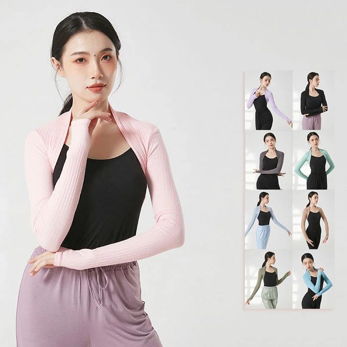 バレエトップス 9色 ブラウス 長袖 指穴有り バレリーナ 秋冬 防寒 ショート丈 リブ ニット レッスンウェア バレエウェア ダンス衣装 レディースダンストップス バレエ バレエ用品 舞台衣装 練習着 発表会 団体服 ステージ衣装 女性 無地 シンプル 柔らかい S M L XL 2XL