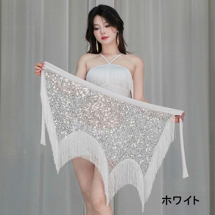ベリーダンス衣装 フリンジ ヒップスカーフ ショール ダンス衣装 練功服 スパンコール キラキラ インナーパンツ付き コーラス ラテンダンス ベリー belly dance レッスンウェア 練習着 おしゃれ タッセル ヒップスカーフ 社交ダンス衣装 ステージ衣装 アラビアン衣装 3