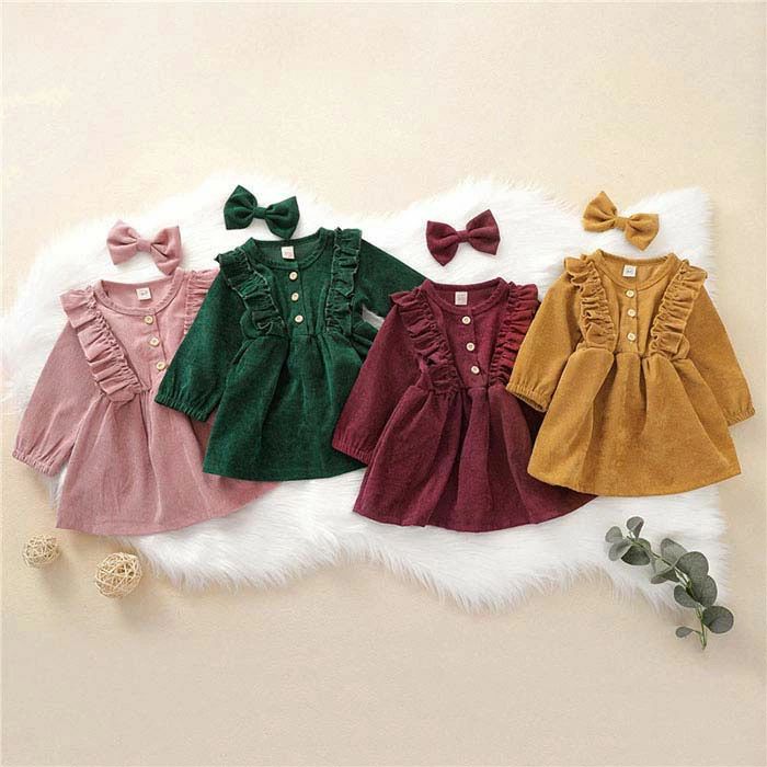 Rakuten - 女の子ワンピース 秋冬 コーデュロイ ワンピース カチューシャ付 子供クリスマス衣装 ワンピース 姫系 可愛い ベビー 洋服 サンタ コスプレ キッズ服 クリスマス 女の子 サンタコス 子供 仮装 コスチューム 舞台ステージ パーティー 可愛い イベント 子供の日 ギフト 誕生日
