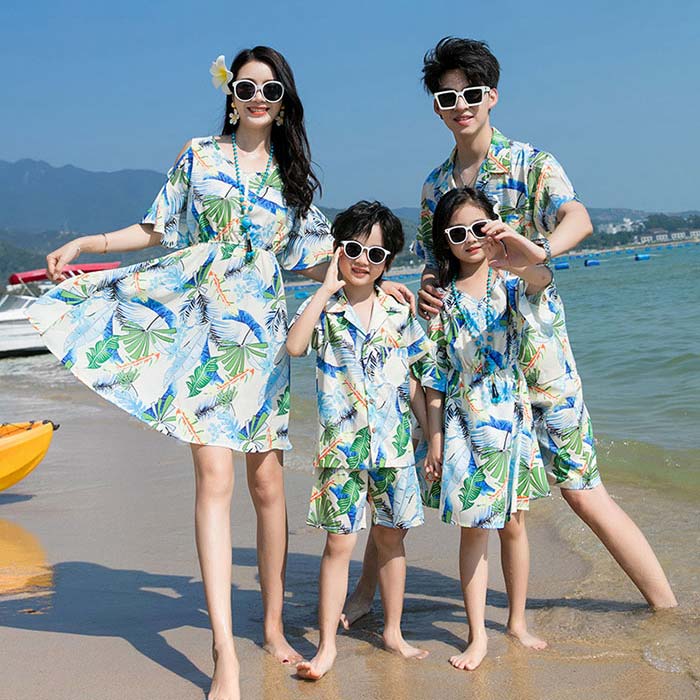 親子 ペアルック アロハシャツ ワンピース 植物柄 親子 コーデ 親子ペア 水着 家族お揃い ママパパ 子供 ショートパンツ メンズ キッズ カップル お揃い リンクコーデ 夏 親子コーデ レディース 男の子 女の子 ペアルック リンクコーデ 姉妹 兄妹 兄弟 リゾート 沖縄旅行