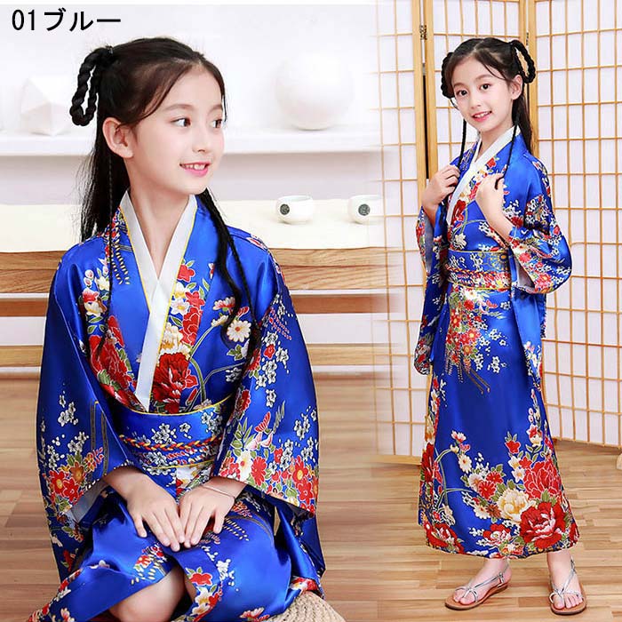 キッズ 着物 七五三 ワンピース浴衣 キッズ 浴衣 子供 女の子 ワンピース ジュニア...
