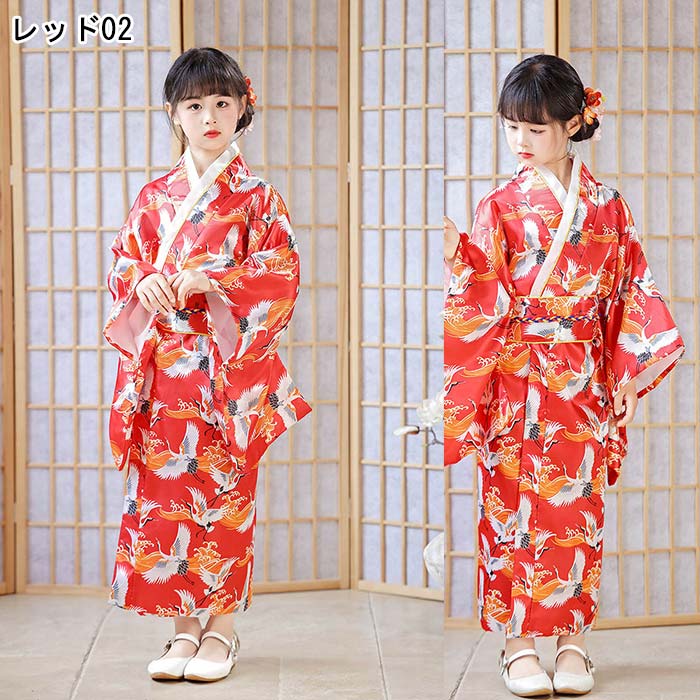 キッズ 着物 七五三 ワンピースキッズ 浴衣 子供 女の子 ジュニア かわいい 和柄 ...