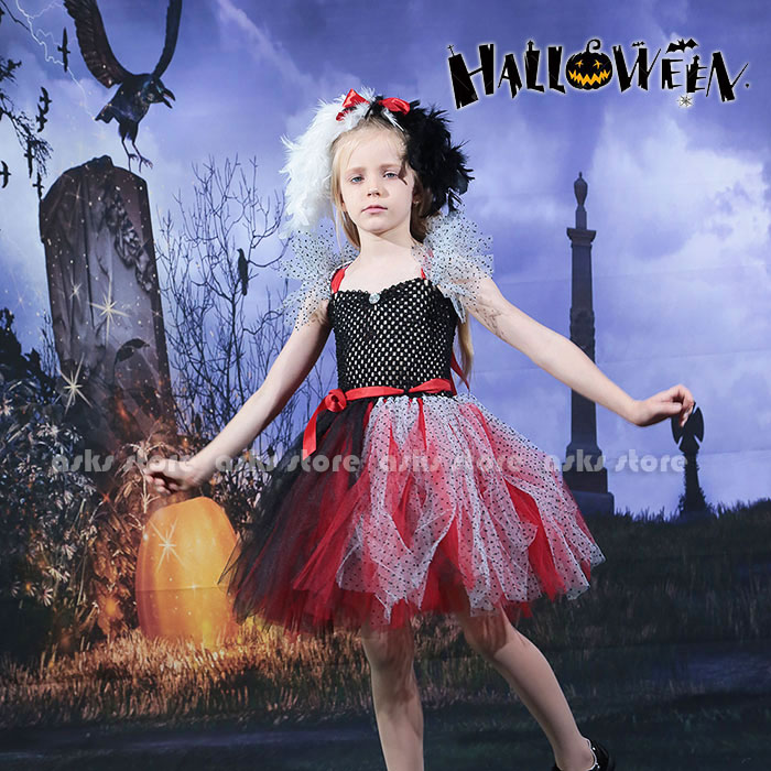 子供服 ハロウイン ワンピース コスプレ衣装 チュチュ カチューシャ付き 2点セット 仮装 変装 舞台衣装 コスプレ コスチューム ハロウイン衣装 天使 悪魔 マスカレード 魔女 ウィッチ 巫女 子供 ステージ衣装 文化祭 発表会 イベント 文化祭 パーティードレス 可愛い女の子