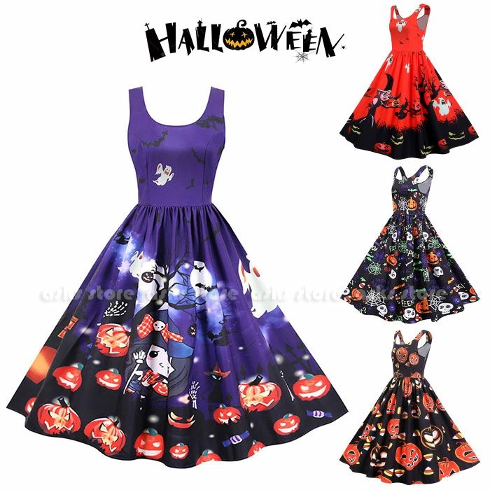 Rakuten - ダンス衣装 ワンピース ハロウイン 大きい裾ドレス ノースリーブ 全4タイプ コスプレ 仮装 コスチューム 舞台衣装 Halloween 幽霊 かぼちゃ 魔女 ウィッチ 巫女 可愛い マスカレード 学園祭 文化祭 ダンスウェア ハロウイン衣装 姫系 ステージ衣装 演出服 お揃い おしゃれ