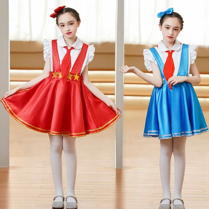 裙套装 - 【クーポンで10％オフ】子供服 2色 女の子 舞台衣装 セットアップ シャツ 半袖 スカート ネクタイ キッズ服 ステージ衣装 ジュニア ダンス衣装 幼稚園 小学生 入園式 入学式 卒業式 文化祭学園祭 発表会 演奏会 合唱団体服 ダンスウェア 司会者 誕生日 子供の日 おしゃれ
