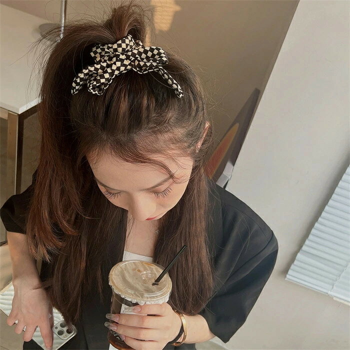 Rakuten - リボンゴム 　ヘアアクセサリー りぼん リボン ヘアゴム 　 ヘアゴム 　ダンス 衣装 イベント　千鳥格　パール付き　シンプル　 人気 流行　気質 百掛け sweet系 姫系　お嬢様　ヘアバンド 上品 大人 かわいい おしゃれ フォーマル お呼ばれ 韓国ファッション
