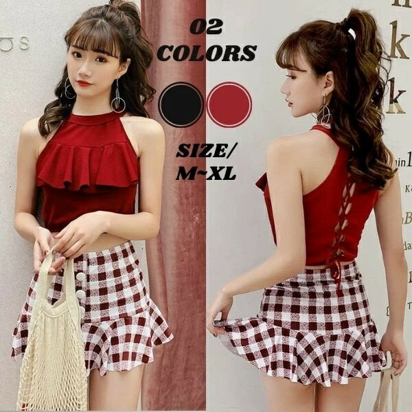 水着ビキニ検索結果｜タンキニ 水着 レディース キュロット 体型カバー水着 2点セット 露出控えめ おし...