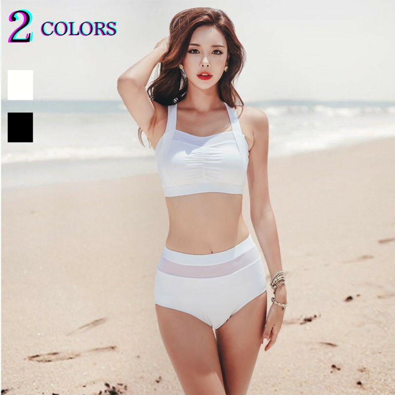 水着ビキニ検索結果｜タンキニ 水着 レディース 体型カバー ド 2点セット ビキニ セパレート水着 無地 ...