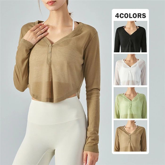 ヨガウェア トップス レディース シャツ Tシャツ 長袖 着痩せる 体型カバー Vネック スポーツウェア ランニングウェア 涼しい 大きいサイズ 吸汗速乾 トレーニングウェア ウォーキング ピラティス サイクル 夏服 薄手 おしゃれ 通気