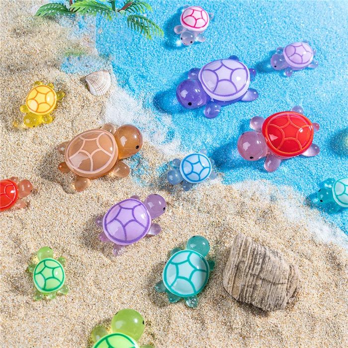 【10個セット】車飾り 装飾置物 光る亀 カメ 光る かめ 夜光 蓄光 ミニチュア 模型 ミニフィギュア かわいい おしゃれ 10色 発光 夜光 飾り 車内 飾り物 インテリア アクセサリー 室内装飾 贈り物 萌え 可愛い お洒落