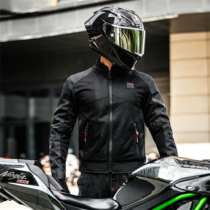 バイクジャケット ライダージャケット レーシング ツーリング バイクウエア メッシュ 保護パッド付 メッシュジャケット 大きいサイズ 防水 反射材 通気 自転車ウェア 長袖 メンズ 涼しい(2.0)