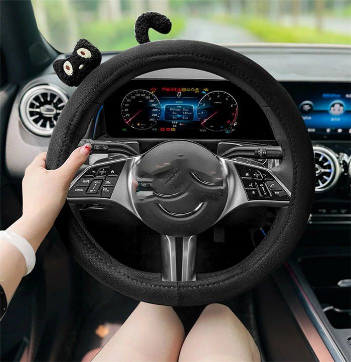 ハンドルカバー ステアリングカバー 普通車 軽自動車 38cm O型 夏用 冬用 ビジネス おしゃれ かわいい 内装パーツ 握りやすい 汎用 通気 高級感 滑り止め ドレスアップ 簡単装着 内装用品 洗える