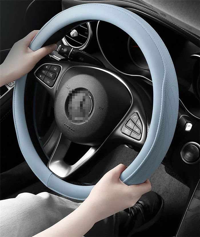 ハンドルカバー ステアリングカバー 普通車 軽自動車 38cm O型 D型 PUレザー マカロン おしゃれ かわいい 内装パーツ 握りやすい 汎用 通気 高級感 可愛い ドレスアップ 簡単装着 内装用品 洗える