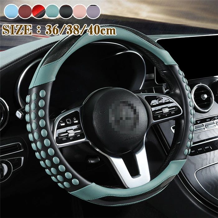 ハンドルカバー ステアリングカバー 普通車 軽自動車 レザー 革 通気 36/38/40cm O型 D型 ビジネス おしゃれ かわいい 内装パーツ 握りやすい 汎用 通気 高級感 滑り止め ドレスアップ 簡単装着 内装用品 洗える
