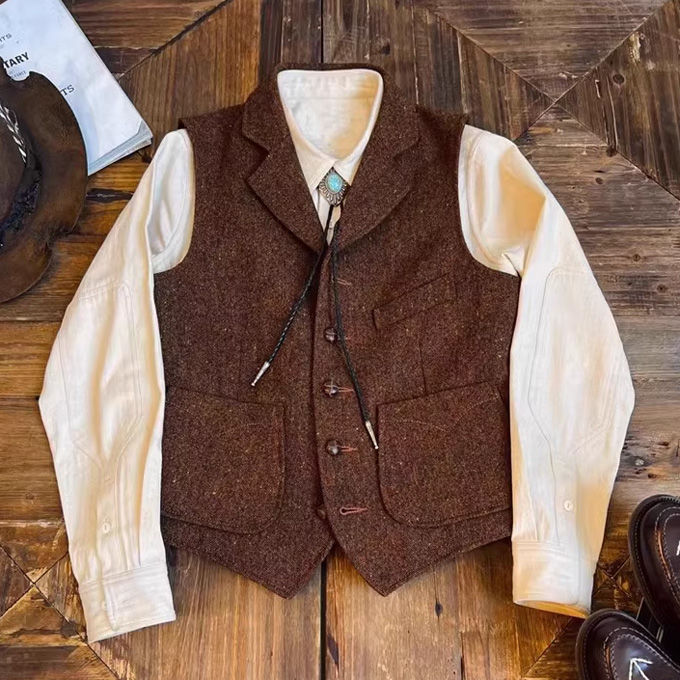 ジレ メンズ ジレベスト 秋冬 ツイードベスト メンズ スーツ ジレ ツイード ウール 高品質 暖かい スリム 大きいサイズ シングル 細身 ビジネス 結婚式ベスト フォーマル 紳士 卒業式 男性用 春 秋 冬 人気 ブレザー 風 テーラード オールドアメリカン