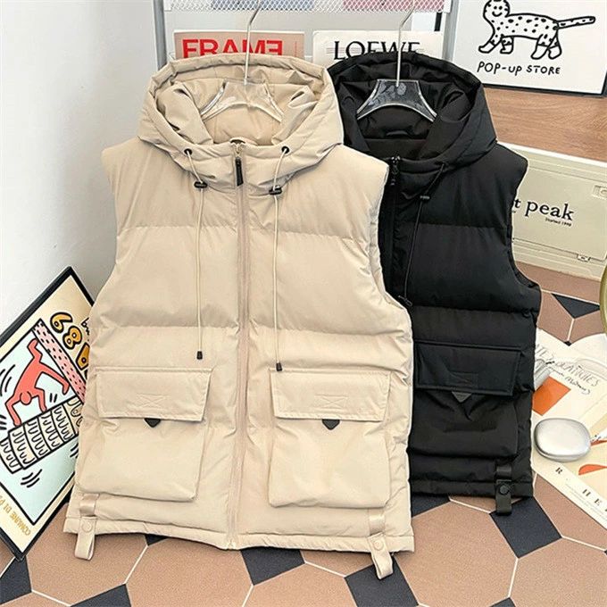 ダウンベスト メンズ 中綿ベスト 男性 ベスト 軽量 あったか 冬 防寒 無地 フェイクダウン おしゃれ フード付き アウター ジップアップ 秋冬 保温性 防寒対策 暖かい カジュアル 男女兼用 大人気 送料無料