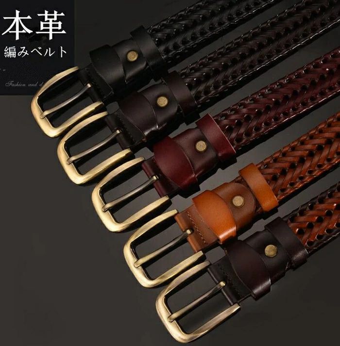 Rakuten - 【クーポンで10％オフ】ベルト 本革 牛革 男女兼用 メッシュベルト 編みベルト メッシュ 無段階 メンズ レディース ビジネス