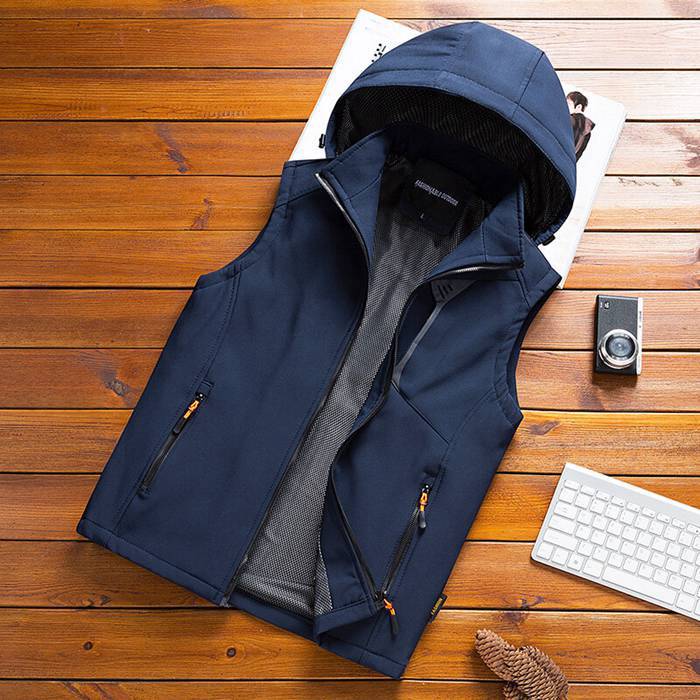 ベスト メンズ トップス フード付き ベスト 柔らかいベスト 薄手 前開き パーカー 釣り山登り カジュアル 登山