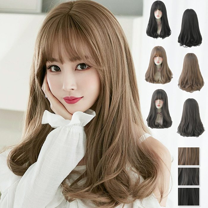 ウィッグ ロング ロングヘア 後ろ髪 55cm 前髪 15cm ストレート ロングウィッグ カール おしゃれ かわ..