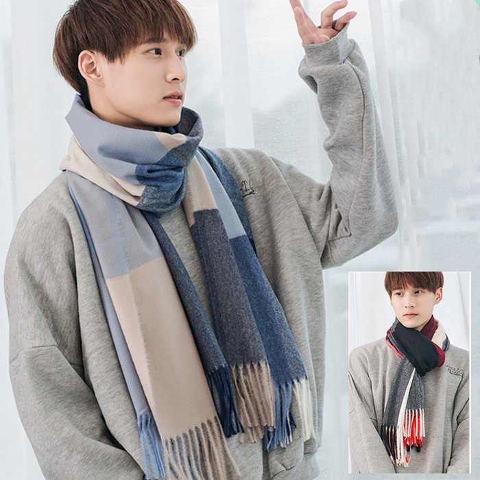 Cashmere - 【クーポンで10％オフ】大判ストール メンズ 大きいサイズ ストール 秋冬 大判ストール マフラー チェック柄 ショール ひざ掛け レディース ユニセックスプレゼント クリスマス 上品 エレガント 通勤 外出