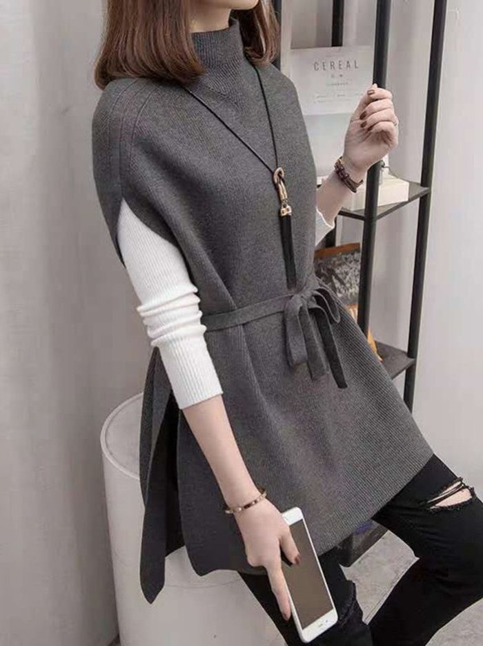 【クーポンで10％オフ】ニットベスト レディース 秋冬 30代 40代 ニットベスト 無地 ハイネック ミディアム丈 ニット プルオーバー ゆったりセーター 大人 可愛い オシャレ 着回し力 体型カバー セーター 着心地 普段着 通勤 春 秋 冬 柔らかい 送料無料