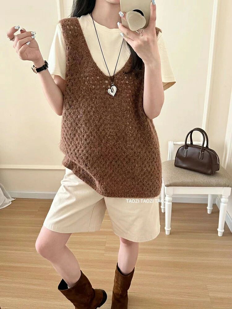 ニットベスト レディース ニット ベスト 春 おしゃれ かわいい コーデ 秋 冬 Vネック ゆったり ノースリーブ カジュアル セーター プルオーバー お洒落 重ね着 オフィス フォーマット 通勤 可愛い ロングベスト 大きいサイズ レイヤード シンプル 透かし彫り ジレ