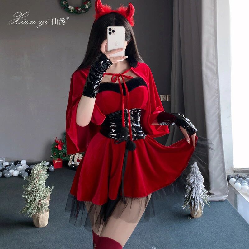 【クリスマス＆ハロウィン】セクシーコスプレワンピース・・ナイトクラブ・ステージ・配信向け／イベント衣装／仙懿ブランド