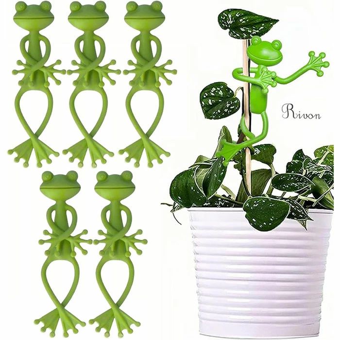 ＼ 3個セット ／誘引クリップ 園芸クリップ カエル型 観葉植物スタンド 3個セット トマト きゅうり ぶ..