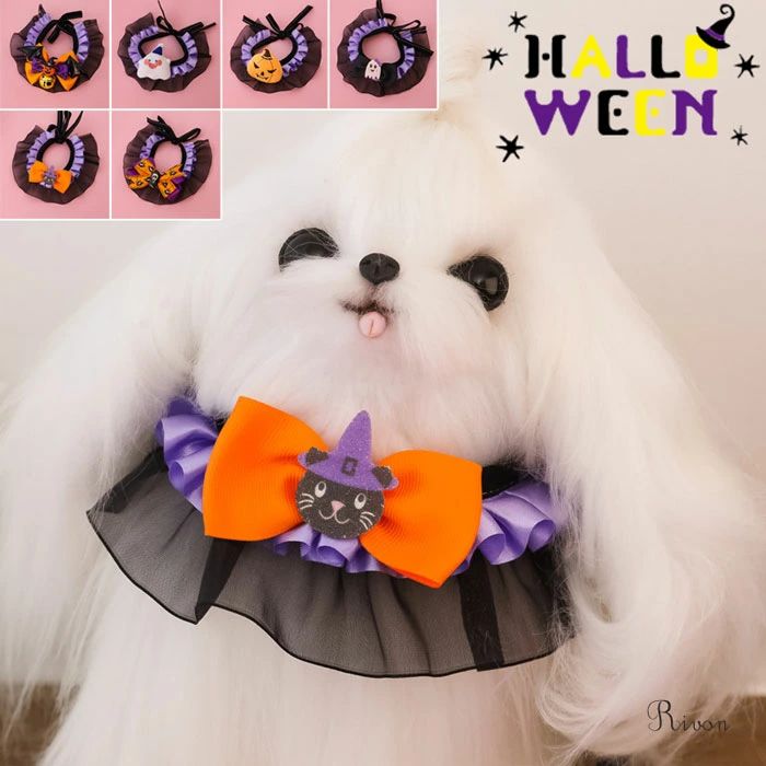 ＼選べる2個入り ／ペット ハロウィン首輪 猫 ペット首輪 カボチャ ゴースト コウモリ 調節可能 ハロウィンコスチューム ハロウィン猫首輪 ハロウィン犬首輪 かわいい 小型犬 仮装 衣装 写真 パーティー用