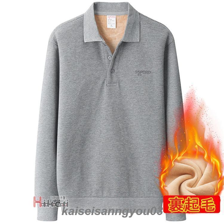 【クーポンで10％オフ】ポロシャツ メンズ 長袖 無地 裏起毛 防寒 シニア 服 ゴルフウェア 40代 50代 60代 紳士服 秋冬 チームウェア ユニホーム cleopatra7-10030159 クレオパトラセレクト サンプル画像3