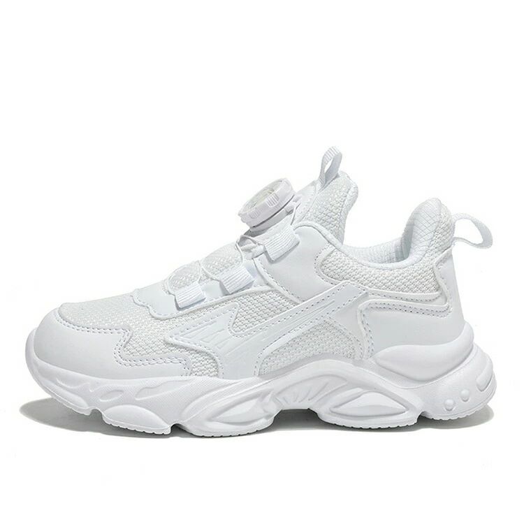 【ダイヤル式】 キッズ 靴 スニーカー 男の子 ジュニア シューズ 子供靴 スポーツ シューズ アウトドア ランニング 運動靴 ボーイズ 軽量 ウォーキングシューズ 春 夏 秋 通気 防滑 通園 通学 運動 小学生 19.5cm 27.4cm