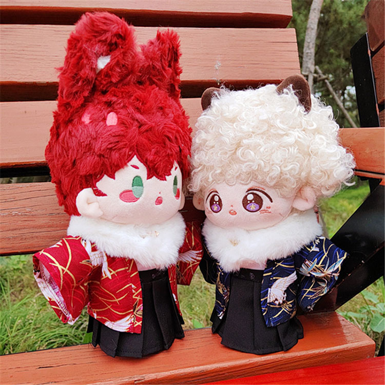 【クーポンで10％オフ】人形用服 ぬいぐるみ 服 20cm 和服 和風 着物 七五三 新年 4点セット 着せ替え衣装 ドール服 可愛い コスチューム 人形の服 ドールウェア 人形服 着せ替え 綿人形の服 おしゃれ かわいい レッド ブルー