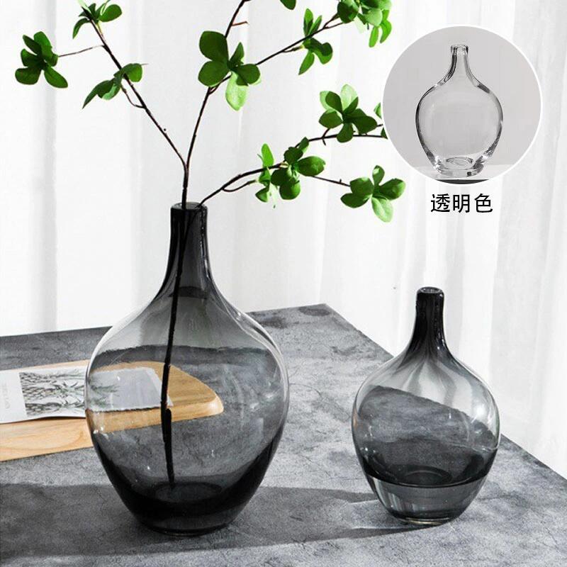 ガラス 花瓶 フラワーベース ベース 曲線 透明色 高さ20cm 27m 38cm 北欧 割れない ガラス花瓶 リビングルーム 造花 かびん 花びん 一輪挿し 装飾 マントルピース テーブル 棚 おしゃれ 現代 シンプル 花器 部屋 玄関 リビング インテリア ティールーム プレゼント ギフト